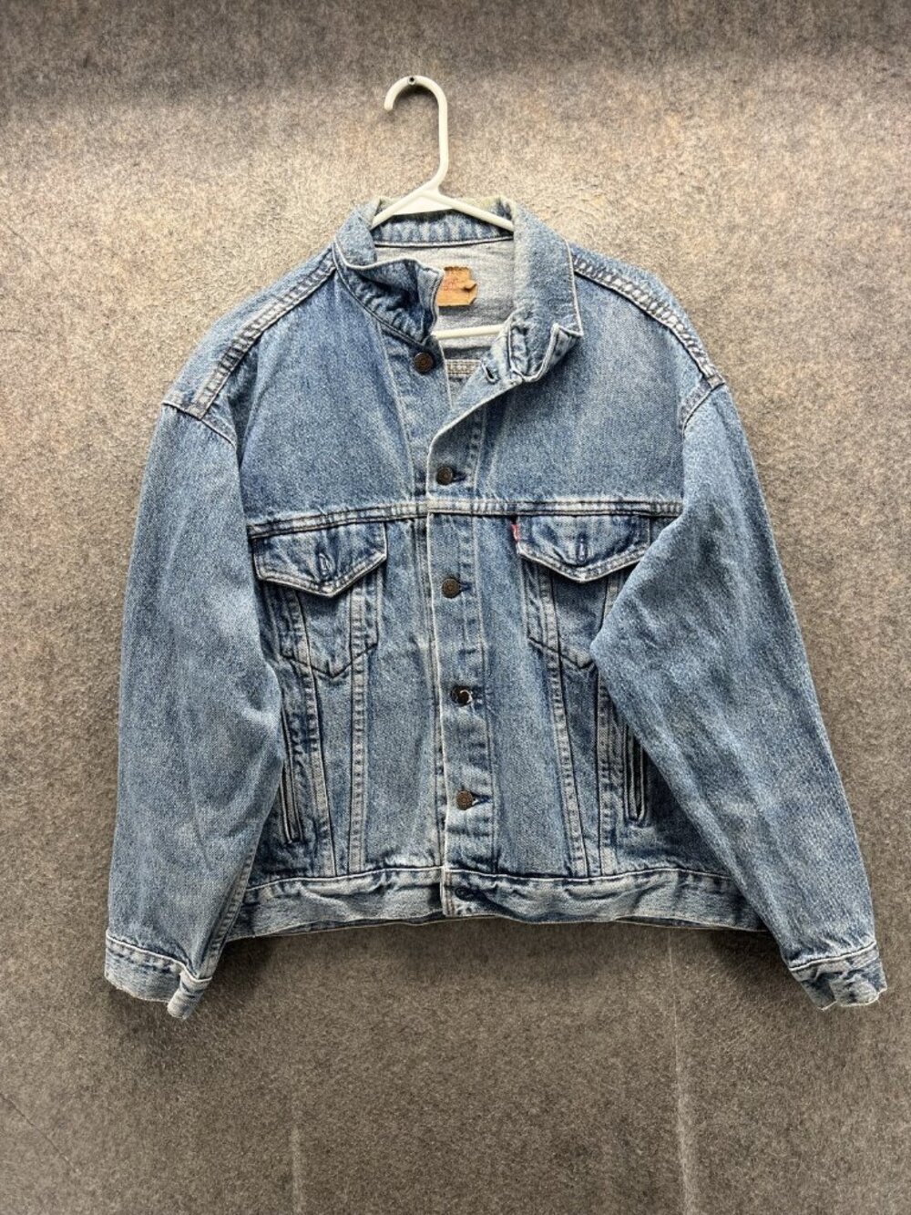Vintage Levi's Jacket Men XL Blue Denim Jean Button Front Type III 80s Made USA